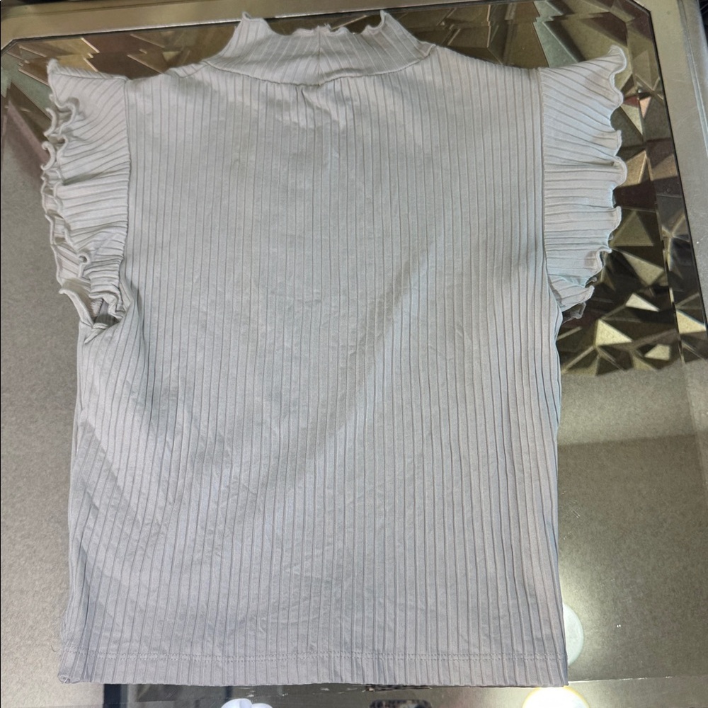 Zara  Ribbed Top with Ruffles - Picture 2 of 5